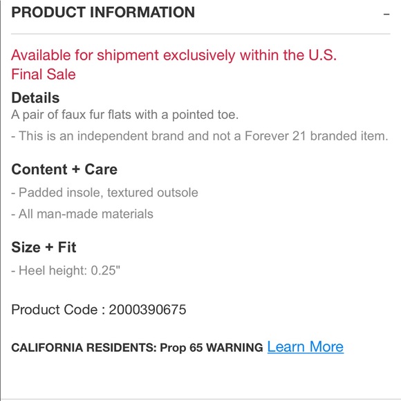 Forever 21 black faux fur pointed toe flats - Picture 7 of 7